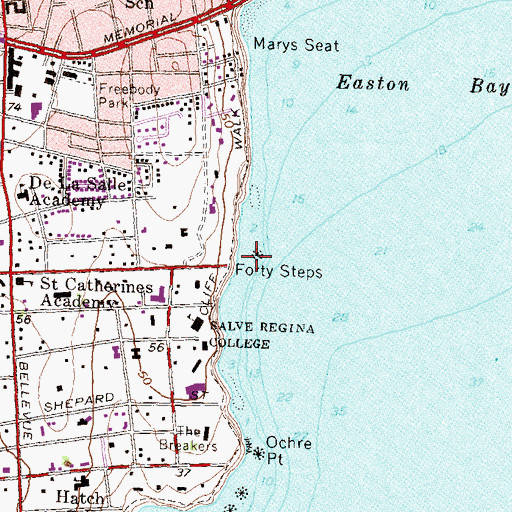 Topographic Map of Ellison Rock, RI