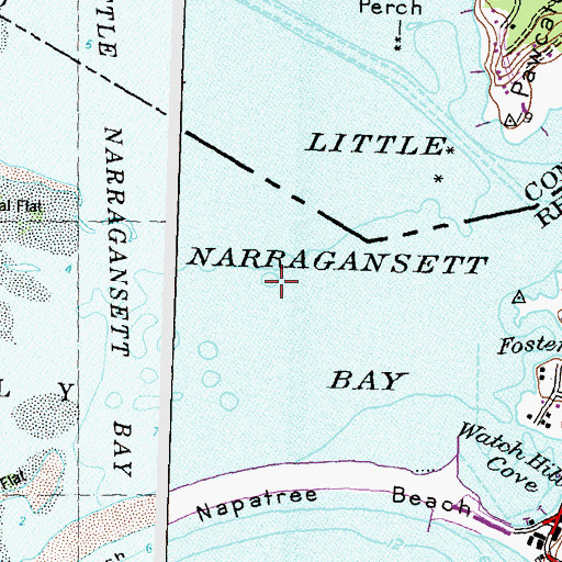 Topographic Map of Dennison Rock, RI