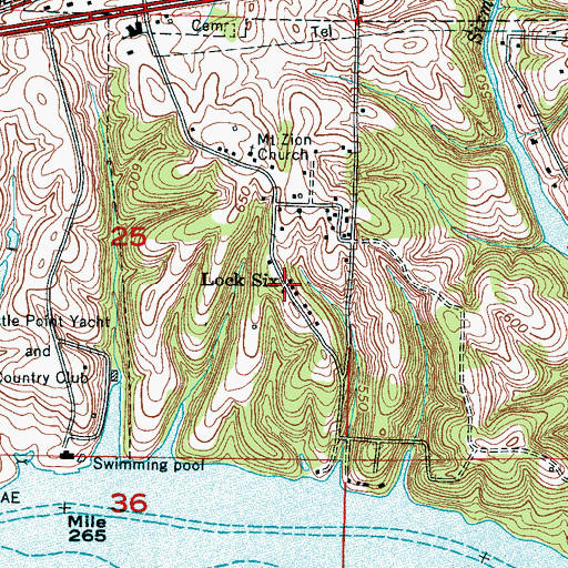 Topographic Map of Lock Six, AL