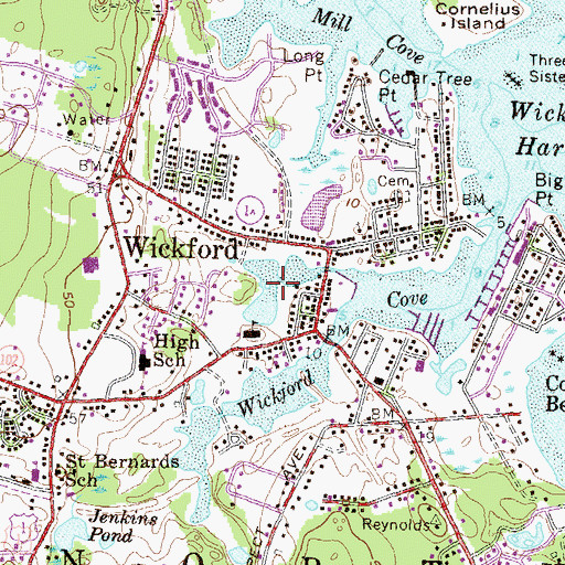 Topographic Map of Academy Cove, RI