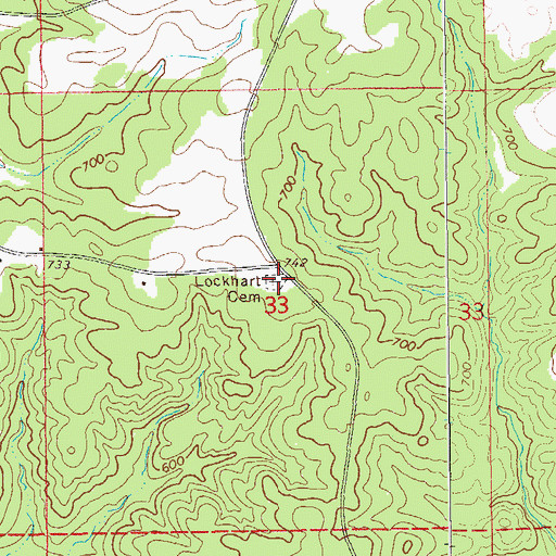 Topographic Map of Lockhart Cemetery, AL