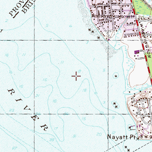 Topographic Map of Allen Ledge, RI