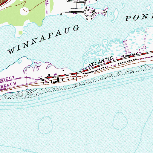 Topographic Map of Atlantic Beach, RI