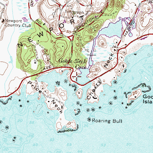 Topographic Map of Goose Neck, RI
