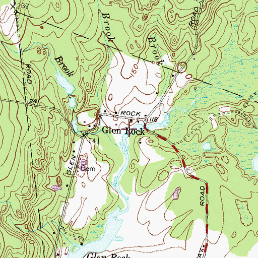 Topographic Map of Glen Rock, RI