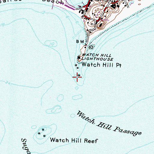 Topographic Map of Gangway Rock, RI