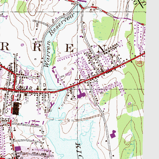 Topographic Map of East Warren, RI