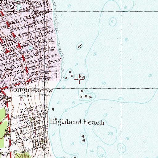 Topographic Map of Crescent Park, RI
