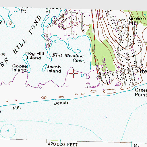 Topographic Map of Flat Meadow Point, RI