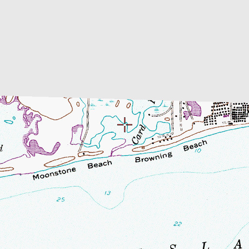 Topographic Map of Card Ponds, RI