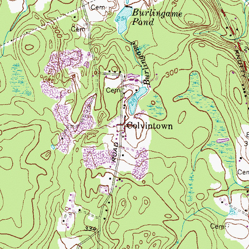 Topographic Map of Colvintown, RI