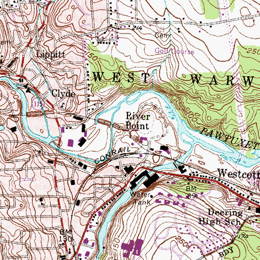 Topographic Map of River Point, RI