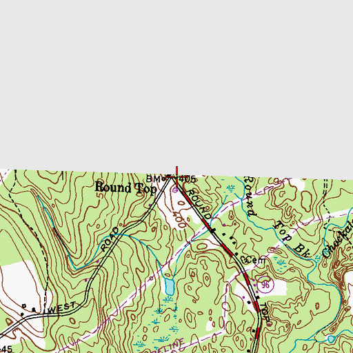 Topographic Map of Round Top, RI