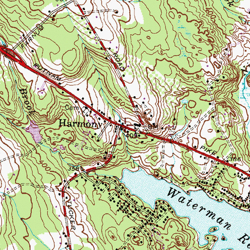 Topographic Map of Harmony, RI