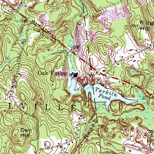 Topographic Map of Oak Valley, RI