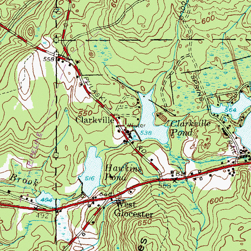 Topographic Map of Clarkville, RI