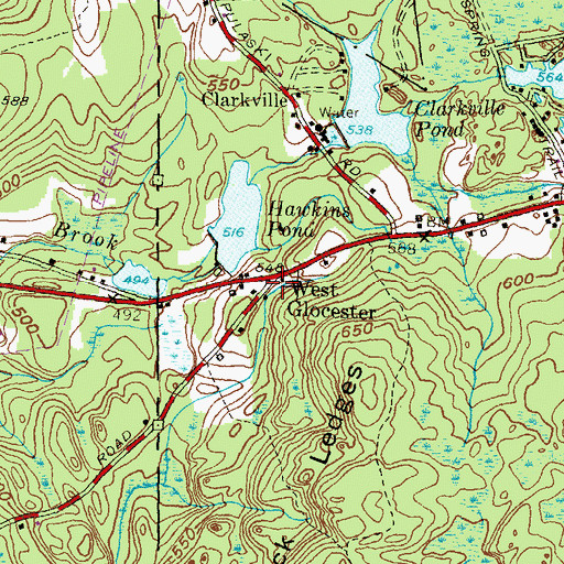 Topographic Map of West Glocester, RI