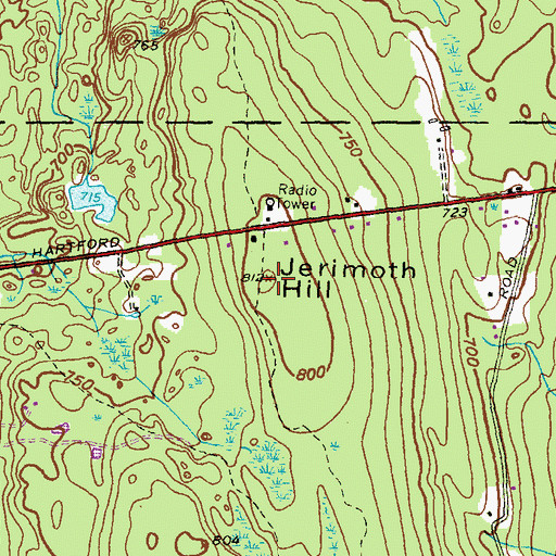 Topographic Map of Jerimoth Hill, RI