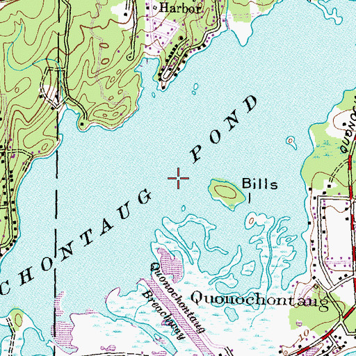 Topographic Map of Quonochontaug Pond, RI