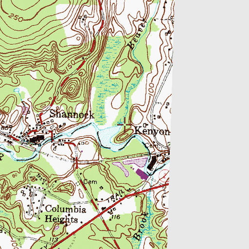 Topographic Map of Beaver River, RI