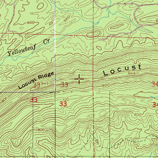 Topographic Map of Locust Ridge, AL