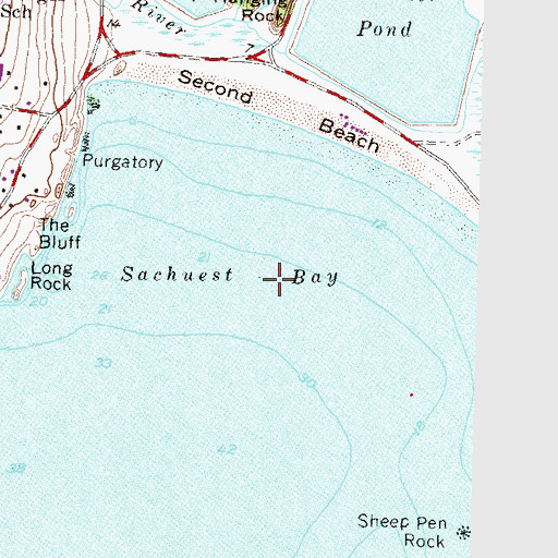 Topographic Map of Sachuest Bay, RI