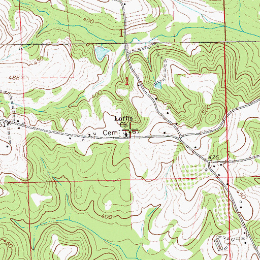 Topographic Map of Loflin Church, AL