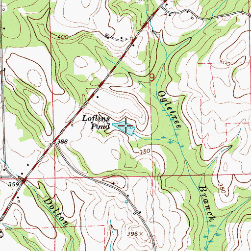 Topographic Map of Loflins Pond, AL