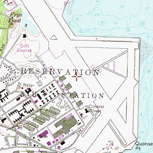 Topographic Map of Quonset State Airport, RI