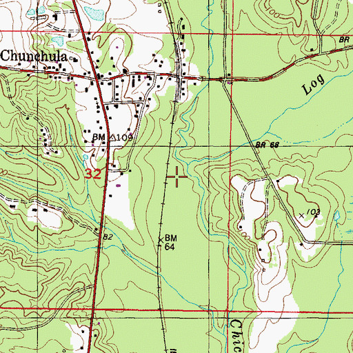 Topographic Map of Log Creek, AL
