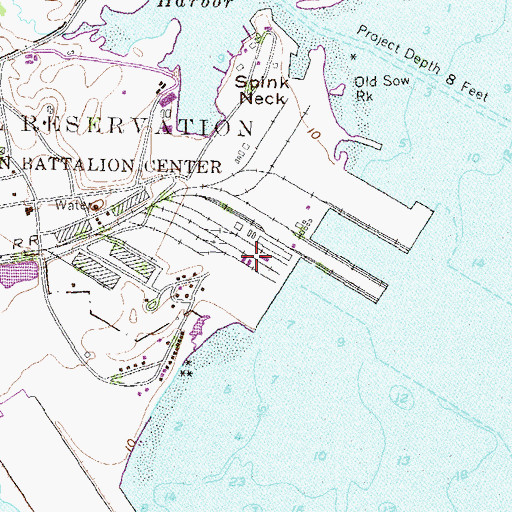 Topographic Map of Davisville Depot, RI