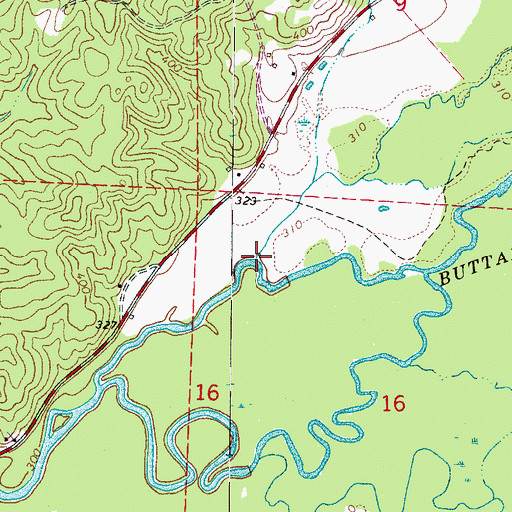 Topographic Map of Loggains Branch, AL