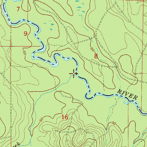 Topographic Map of Loggerhead Creek, AL