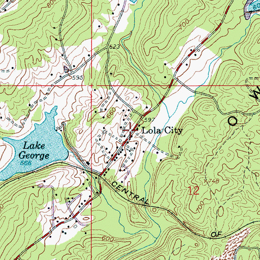Topographic Map of Lola City, AL