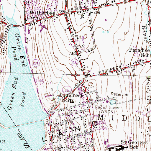 Topographic Map of Newport County, RI