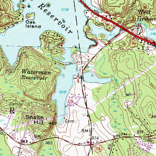 Topographic Map of Providence County, RI