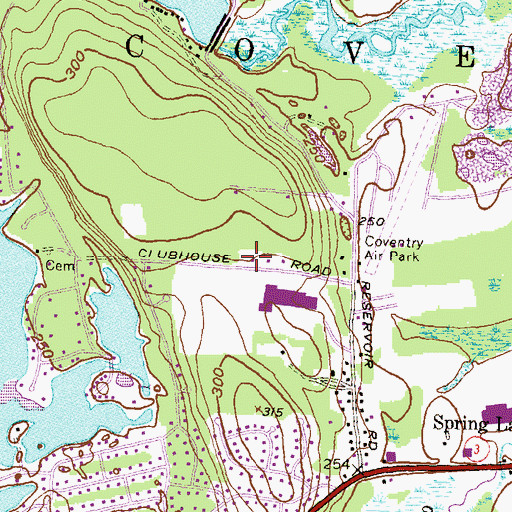 Topographic Map of WCVY-FM (Coventry), RI