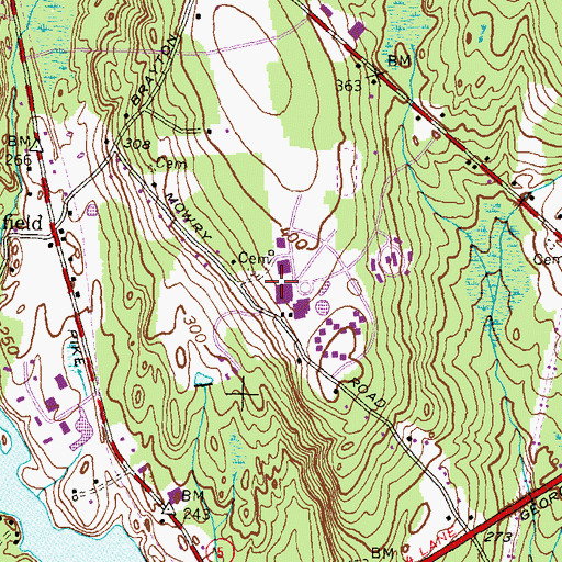 Topographic Map of WJMF-FM (Smithfield), RI