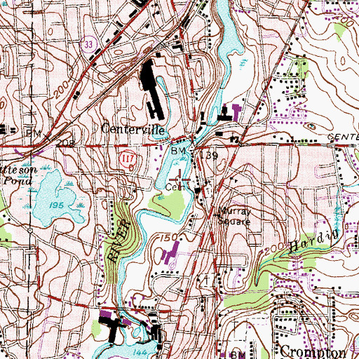 Topographic Map of WKRI-AM (West Warwick), RI