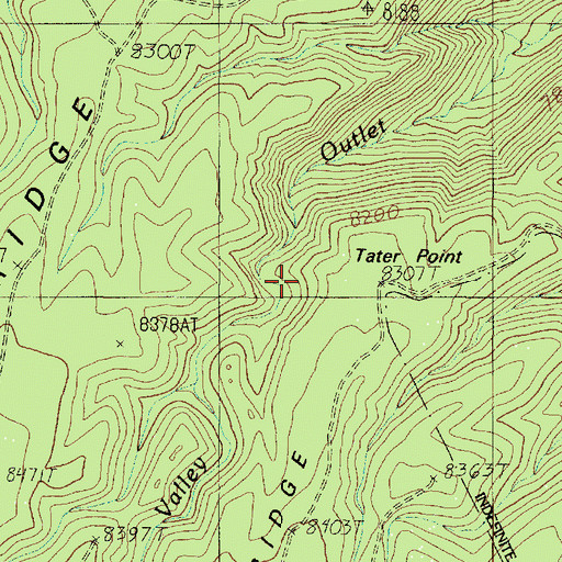 Topographic Map of Tater Point, AZ
