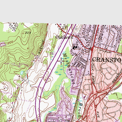 Topographic Map of WARV-AM (Warwick), RI
