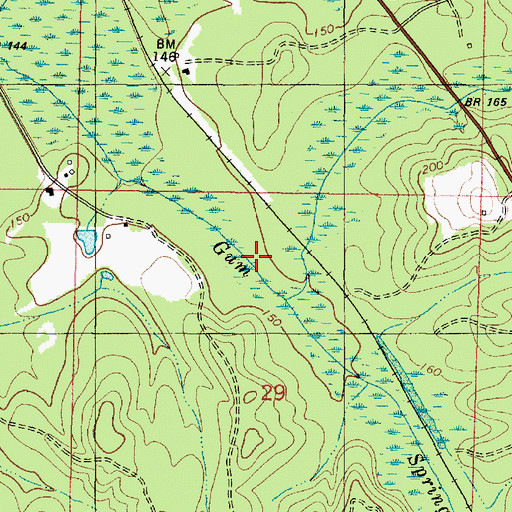 Topographic Map of Long Branch, AL