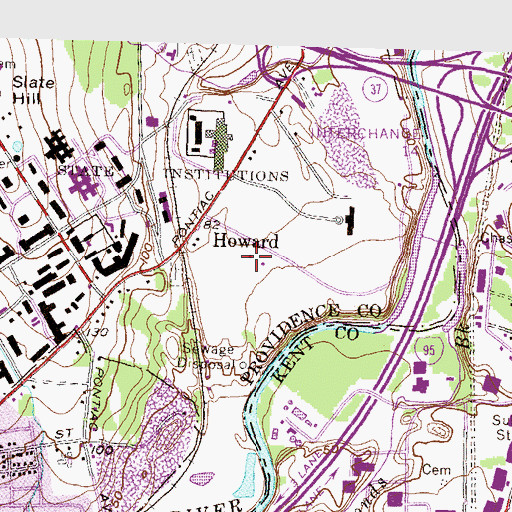 Topographic Map of Howard, RI