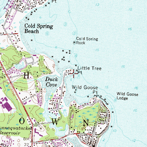 Topographic Map of Lone Tree Point, RI