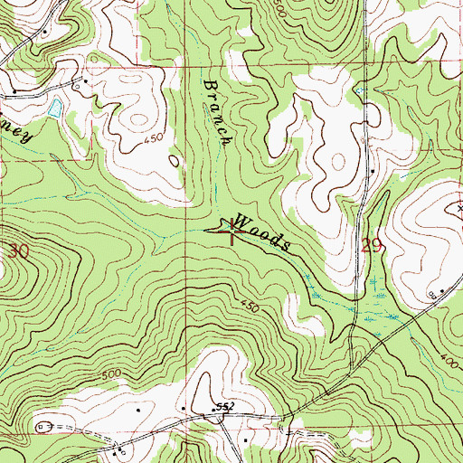 Topographic Map of Long Branch, AL