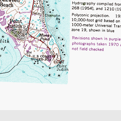 Topographic Map of Point Judith, RI