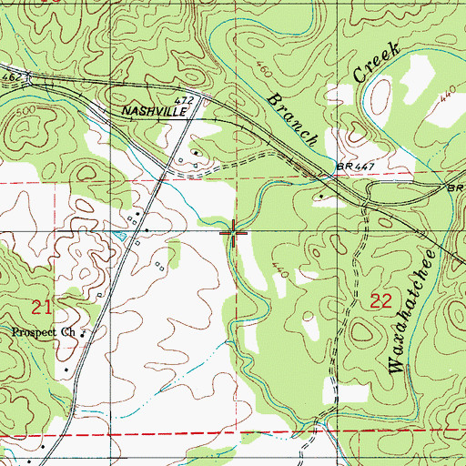 Topographic Map of Long Branch, AL