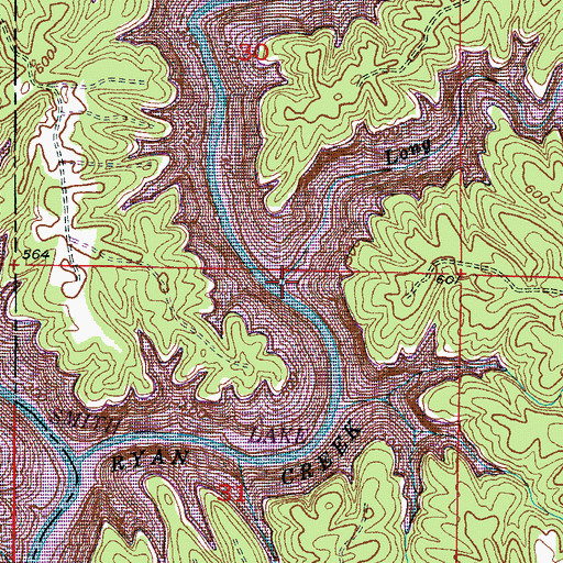 Topographic Map of Long Branch, AL