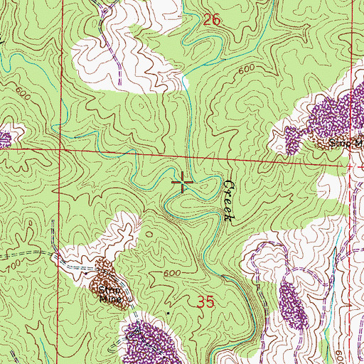 Topographic Map of Long Branch, AL