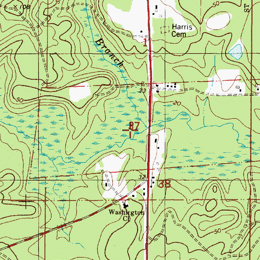 Topographic Map of Long Branch, AL